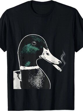 Mallard Smoking Cigarette Meme Funny Mallard Duck Hunting T-Shirt 252